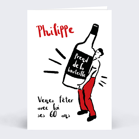 Invitation anniversaire Prendre de la Bouteille