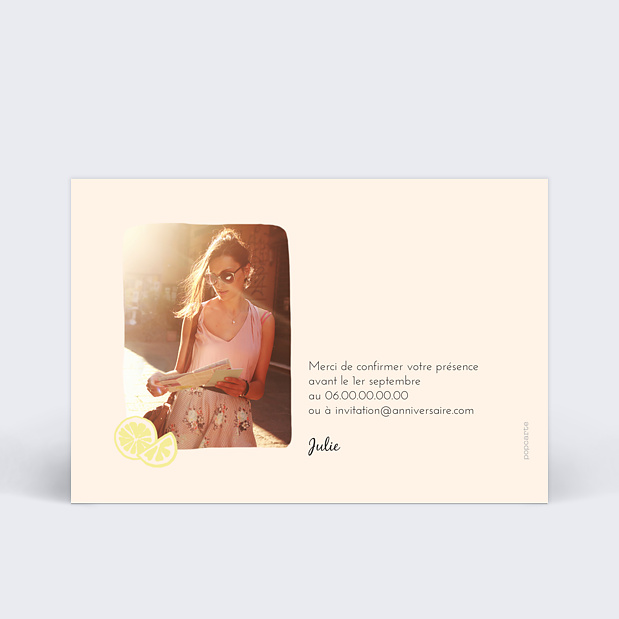 Invitation Anniversaire Chupitos Verso