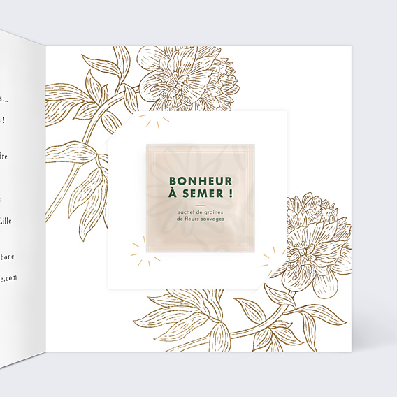 Invitation Anniversaire Adulte Âge fleuri avec graines