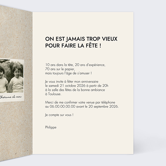 Invitation Anniversaire Adulte Autodérision Age