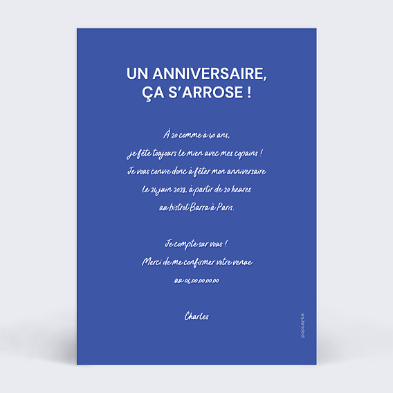 Invitation Anniversaire Adulte Convocation