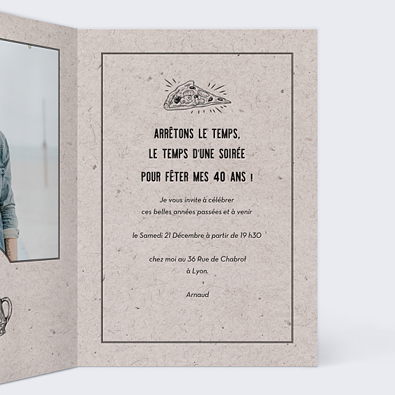 Invitation Anniversaire Adulte Pizza Party