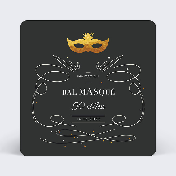 Invitation anniversaire Mascarade