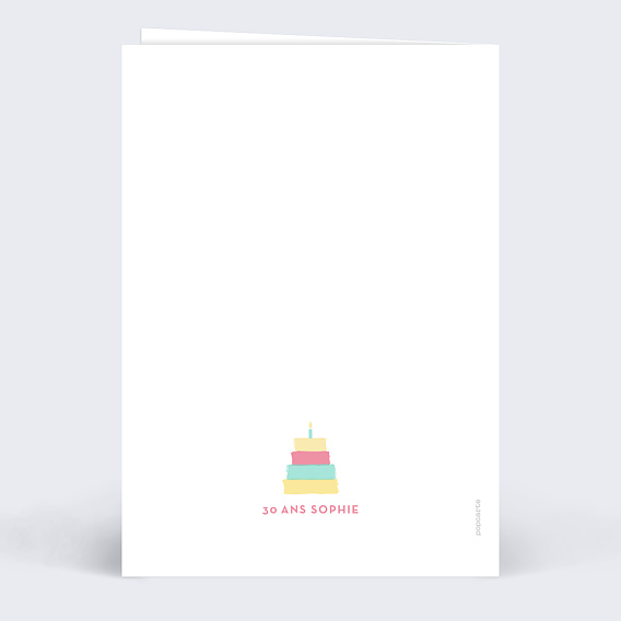 Invitation anniversaire Birthday Cake Verso