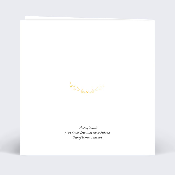 Invitation Anniversaire Adulte Coeur Bucolique Dorure