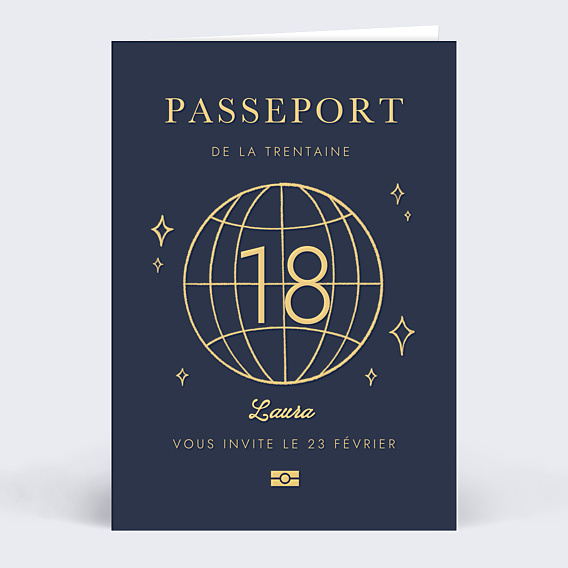 Invitation anniversaire Passeport
