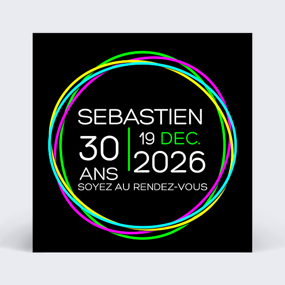 Invitation Anniversaire Adulte Fluo