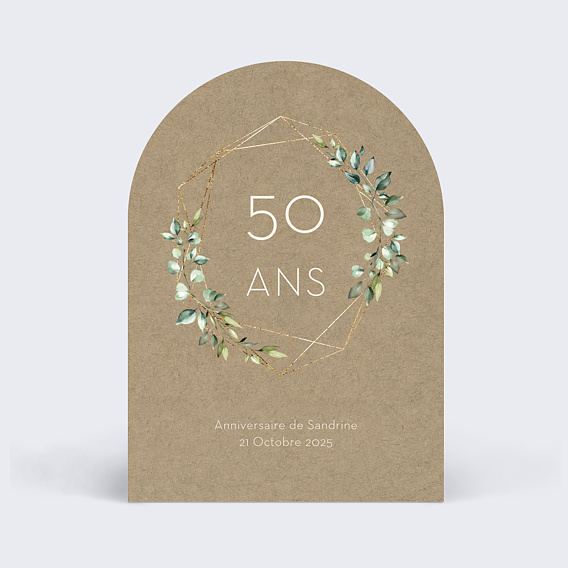 Invitation anniversaire Eucalyptus Elégant
