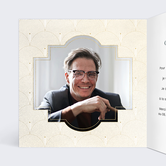 Invitation anniversaire Gatsby Intérieur Gauche