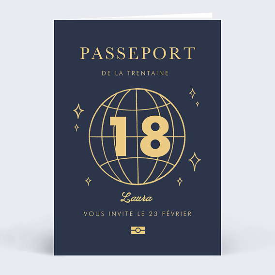 Invitation anniversaire Passeport