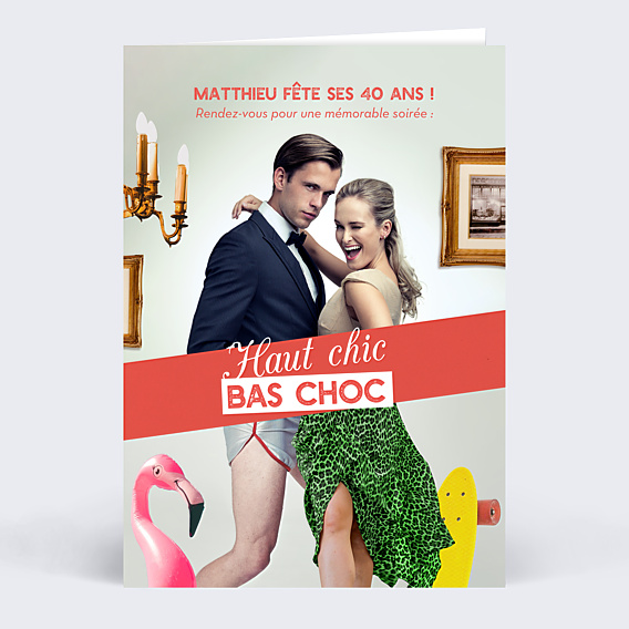 Invitation Anniversaire Adulte Haut Chic Bac Choc