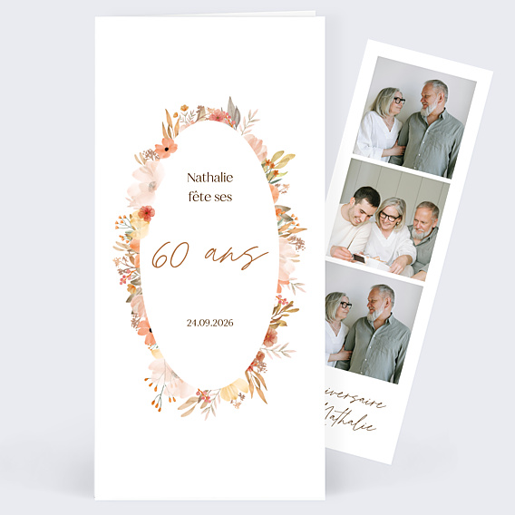 Invitation Anniversaire Adulte Couronne Printanière