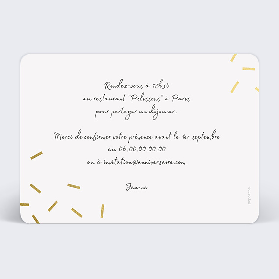 Invitation anniversaire 90 ans Chic Verso