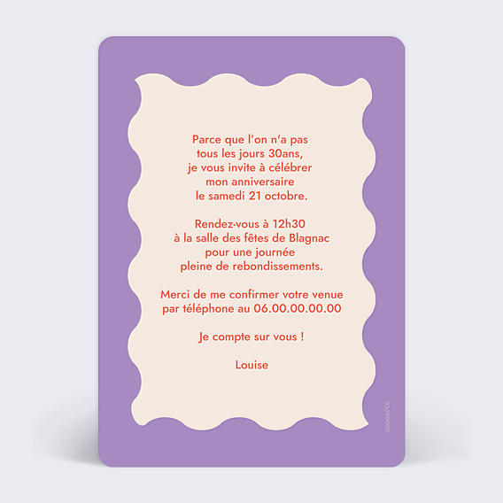 Invitation Anniversaire Adulte Jolie fleur