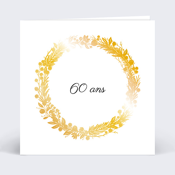 Invitation Anniversaire Adulte Dorure Couronnée