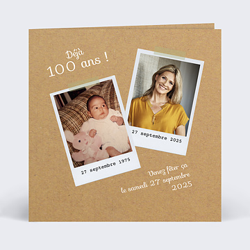 Invitation Anniversaire Virtuelle Avant-Après Kraft