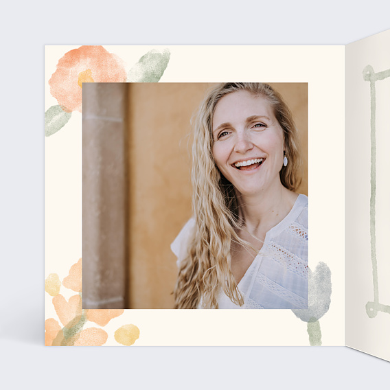 Invitation anniversaire Jardin aquarelle Intérieur Gauche