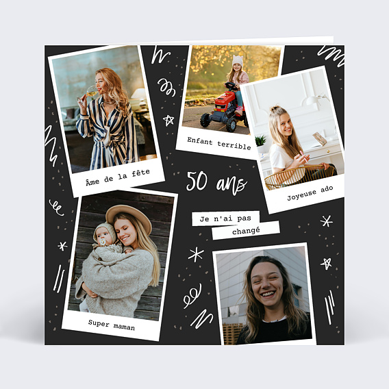 Invitation anniversaire Petits tirages souvenirs