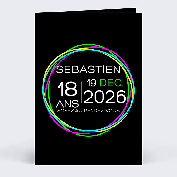 Invitation anniversaire Fluo