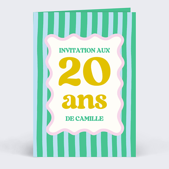 Invitation anniversaire Wavy stripes
