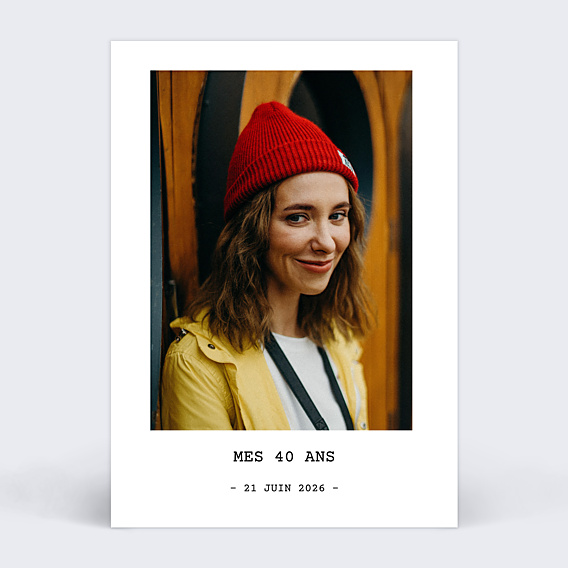 Invitation Anniversaire Adulte Polaroïd Simple