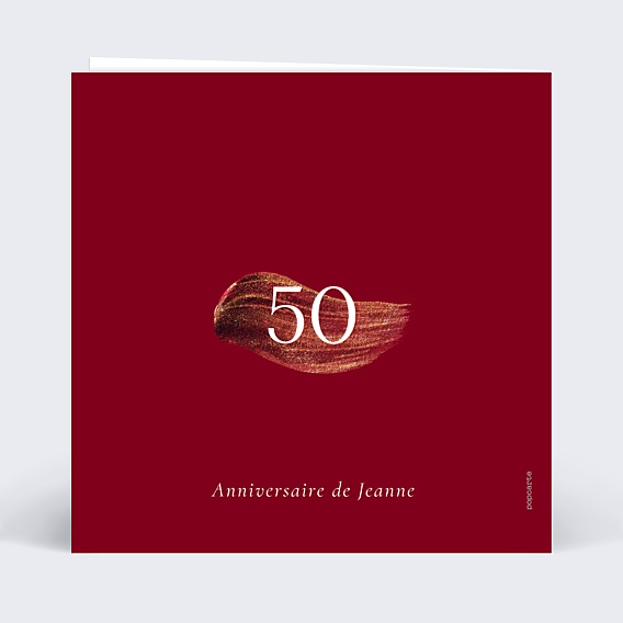 Invitation Anniversaire Adulte Texture Grenat