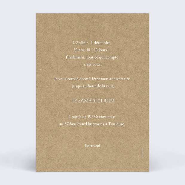 Invitation Anniversaire Liseré Verso