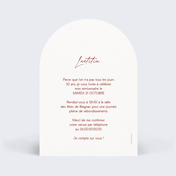 Invitation Anniversaire Adulte Cadre noué