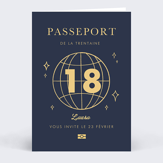 Invitation anniversaire Passeport