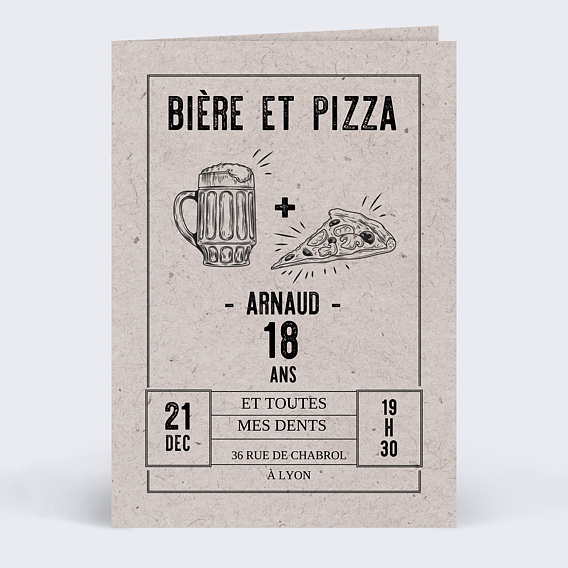 Invitation anniversaire Pizza Party