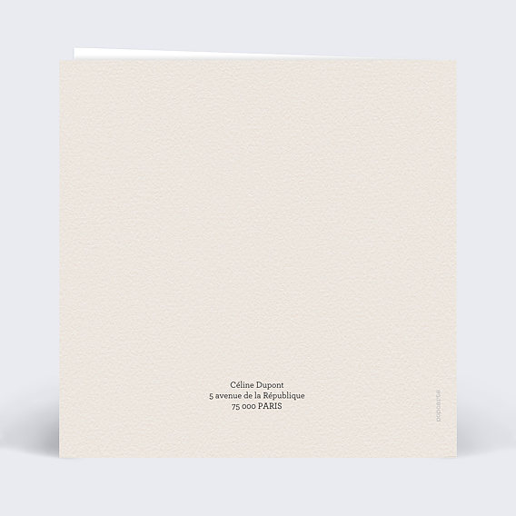 Invitation anniversaire Même caractère Verso