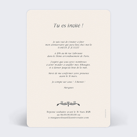 Invitation Anniversaire Adulte Parchemin