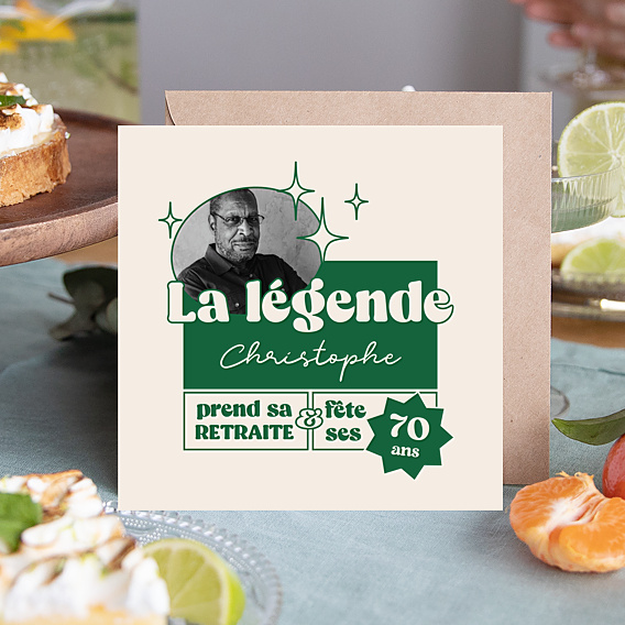 Invitation Anniversaire Adulte Légende à la Retraite
