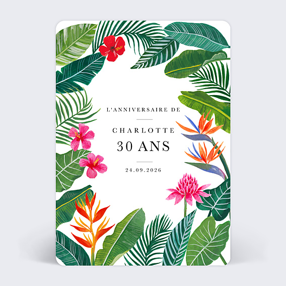Invitation Anniversaire Adulte Paradis Exotique