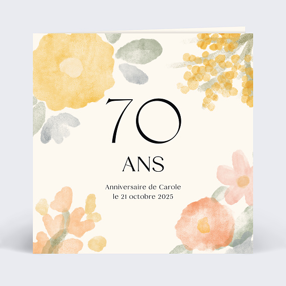 Invitation anniversaire Jardin aquarelle