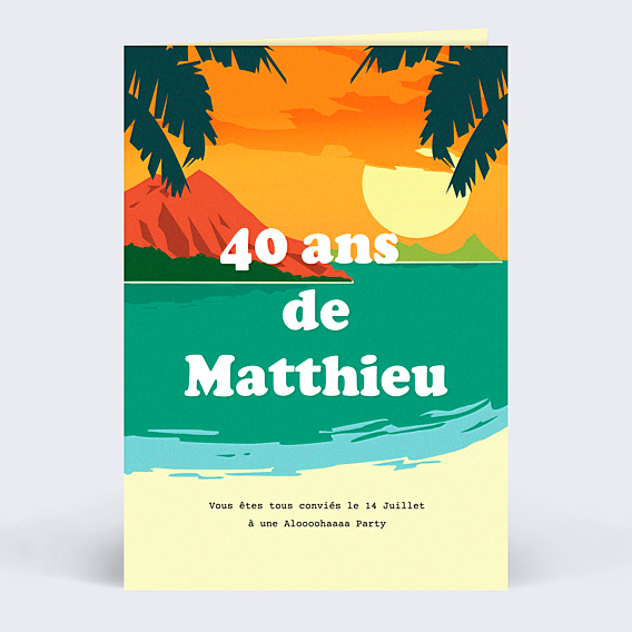 Invitation Anniversaire Adulte Hawai