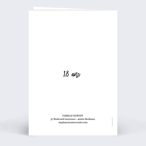 Invitation anniversaire Multiphoto Chic Verso