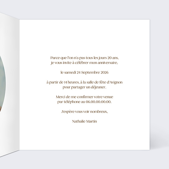 Invitation Anniversaire Adulte Couronne Printanière