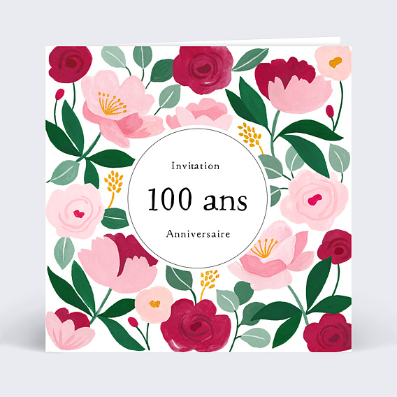 Invitation anniversaire Eclat Floral