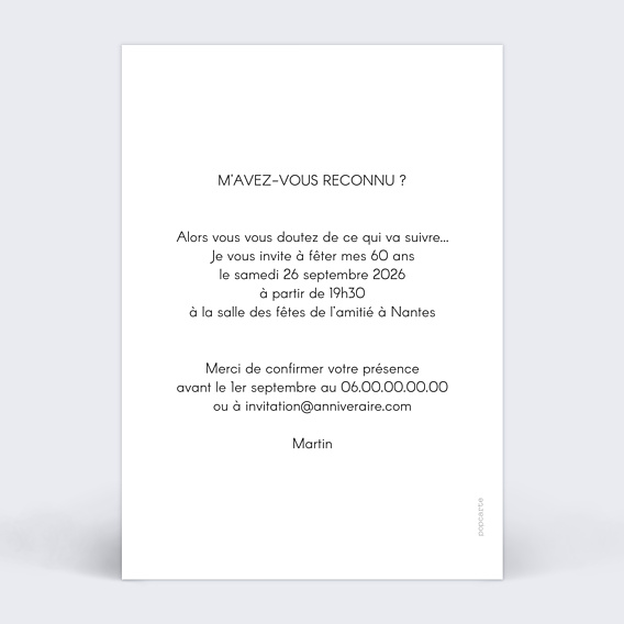 Invitation Anniversaire Adulte Typographie Cadre