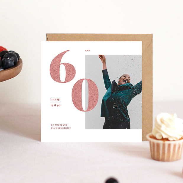 Invitation Anniversaire 60 ans Pailletés