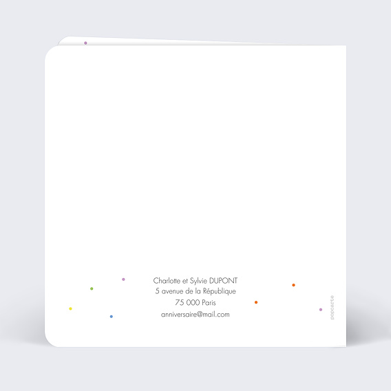 Invitation anniversaire Deux Anniversaires Verso