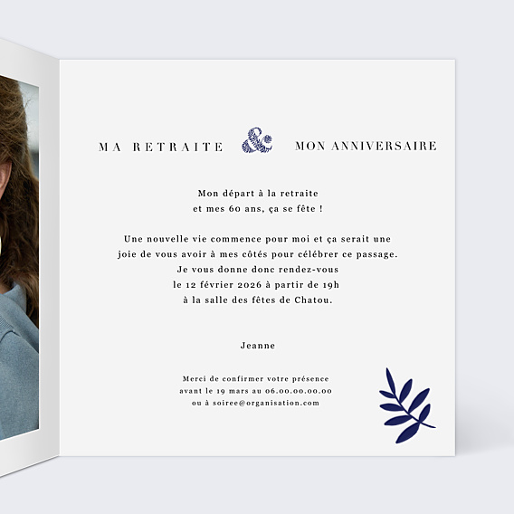 Invitation Anniversaire Adulte Retraite Esperluette