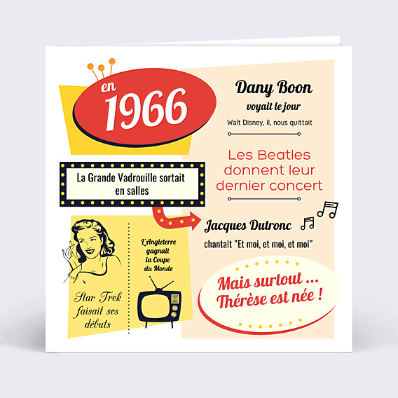 Invitation Anniversaire Adulte Années 60