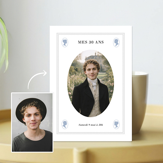 Invitation anniversaire Portrait régence Après 1