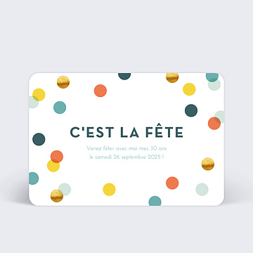 Invitation Anniversaire Virtuelle Confettis Chic