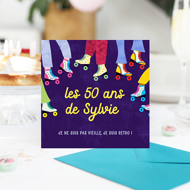 Invitation Anniversaire Adulte Roller Disco