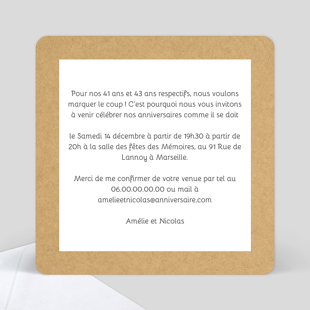 Invitation Anniversaire Fanions Bucoliques Verso