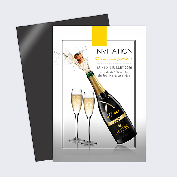 Invitation Anniversaire Adulte Champagne