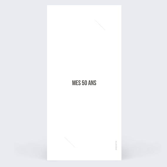 Invitation anniversaire Typographie Cadre Verso